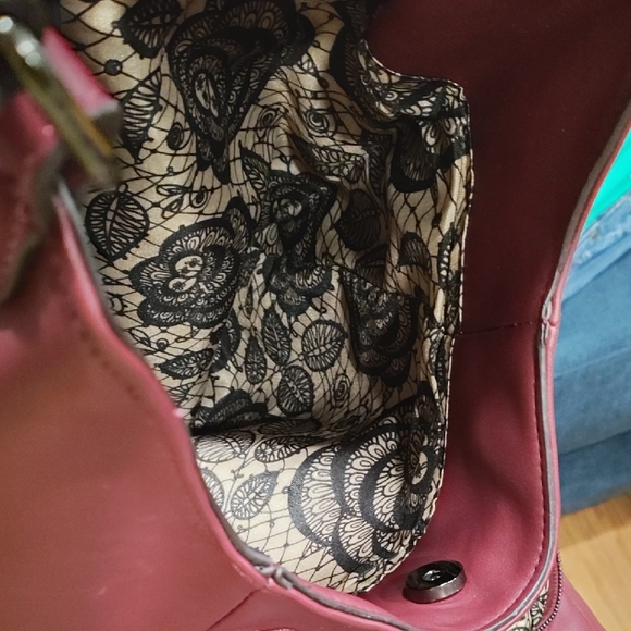 Carlos Santana Burgundy Studded Tote Bag - Picture 10 of 13